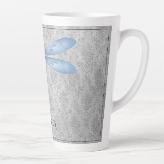 Blue Dragonfly Damask Milchtasse (Rechts)