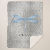 Blue Dragonfly Damask Sherpadecke (Vorderseite)