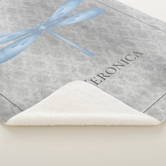 Blue Dragonfly Damask Sherpadecke (3/4)