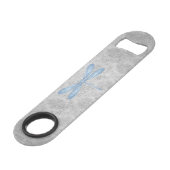 Blue Dragonfly Damask Speed Flaschenöffner (Rückseite Schrägansicht)