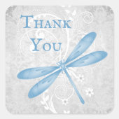 Blue Dragonfly Danke Stickers (Vorderseite)