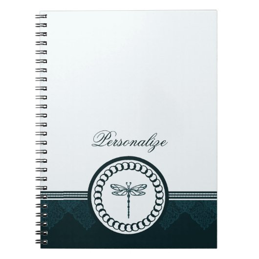Blue Dragonfly-Emblem-Notebook Notizblock (Vorderseite)