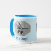 Blue Dragonfly Es ist ein Junge! Neue Baby-Tasse Tasse (Vorderseite Links)