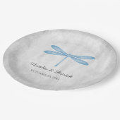 Blue Dragonfly Hochzeitspapier-Teller Pappteller (Schrägansicht)