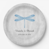 Blue Dragonfly Hochzeitspapier-Teller Pappteller (Vorderseite)