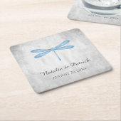 Blue Dragonfly Hochzeitspapier-Untersetzer Rechteckiger Pappuntersetzer (angewinkelt)
