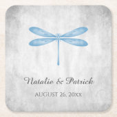 Blue Dragonfly Hochzeitspapier-Untersetzer Rechteckiger Pappuntersetzer (Vorderseite)