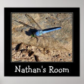 Blue Dragonfly Kids Room Personalisiert Poster (Vorne)