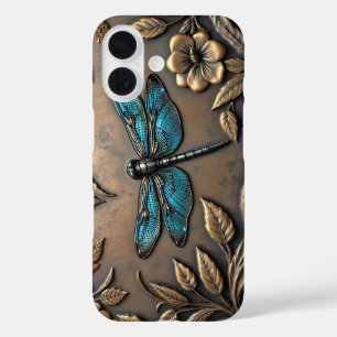 BLUE DRAGONFLY METAL DESIGN iPhone 16 HÜLLE