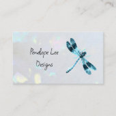 Blue Dragonfly Minimalistisch Classy White Opal Visitenkarte (Vorderseite)