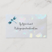 Blue Dragonfly Minimalistisch Classy White Opal Visitenkarte (Rückseite)