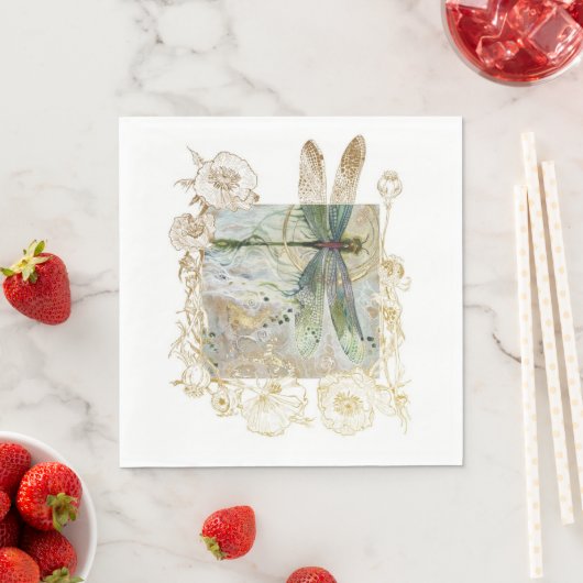 Blue Dragonfly Napkin Serviette (Beispiel)