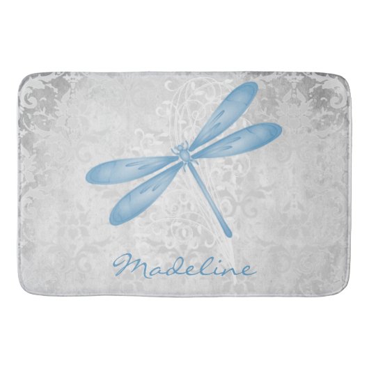 Blue Dragonfly Personalisiert Bath Mat Badematte (Vorderseite)