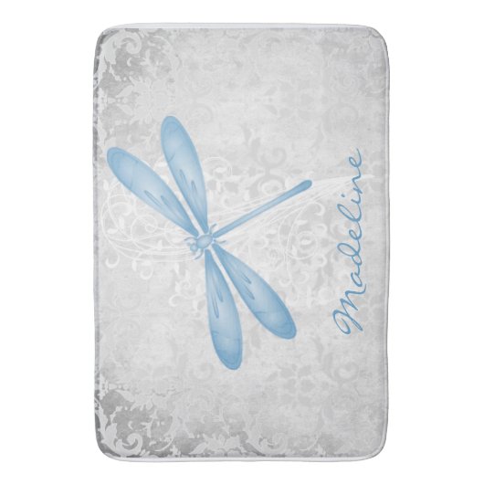 Blue Dragonfly Personalisiert Bath Mat Badematte (Vorderseite Vertikal)