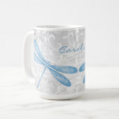 Blue Dragonfly Personalisiert Coffee Tasse (Vorderseite Links)