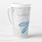Blue Dragonfly Personalisiert Latte Tasse (Linke Ecke)