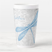 Blue Dragonfly Personalisiert Latte Tasse (Vorderseite)