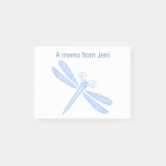 Blue Dragonfly Post It Note Pad Post-it Klebezettel (Vorderseite)
