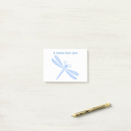Blue Dragonfly Post It Note Pad Post-it Klebezettel (Auf Schreibtisch)