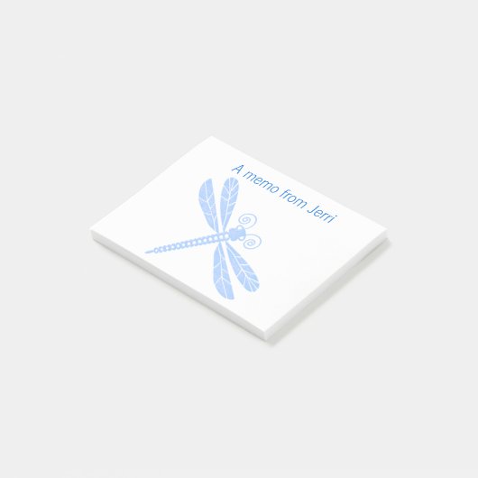 Blue Dragonfly Post It Note Pad Post-it Klebezettel (angewinkelt)