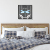 Blue Dragonfly Rustic Canvas Print Leinwanddruck (Insitu (Schlafzimmer))