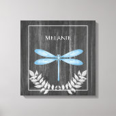 Blue Dragonfly Rustic Canvas Print Leinwanddruck (Vorderseite)