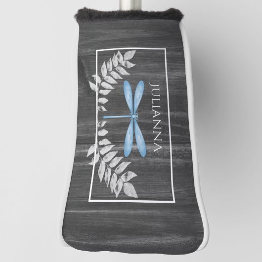 Blue Dragonfly Rustic Golf Head Cover Headcover (Rotieren 90)