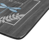 Blue Dragonfly Rustikales Personalisiertes Schneid Schneidebrett (Ecke)