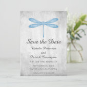 Blue Dragonfly Save the Date laden Einladung (Stehend Vorderseite)