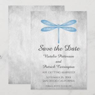 Blue Dragonfly Save the Date laden Einladung