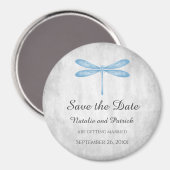 Blue Dragonfly Save the Date Magnet (Vorderseite/Rückseite)