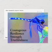 Blue Dragonfly Spirit Züge Postkarte (Vorne/Hinten)