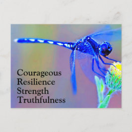 Blue Dragonfly Spirit Züge Postkarte