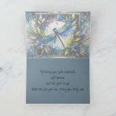 Blue Dragonfly Watercolor Botanical Karte (Innenseite)