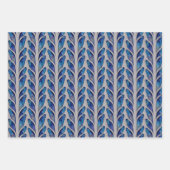 Blue Dragonfly Wings Wrapping Paper Flat Set 3 Geschenkpapier Set (Vorderseite 3)