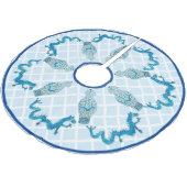 Blue Dragons Chinoiserie Ginger Jar Jars Polyester Weihnachtsbaumdecke (Schrägansicht)