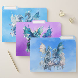 Blue Dragons File Folders Papiermappe