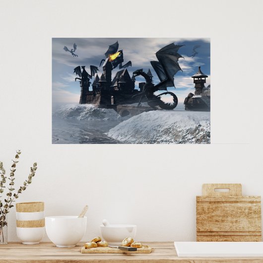 Blue Dragons Poster von Michelle Wilder (Küche)