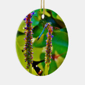 Blue Draquelly and Flowers Keramik Ornament (Rechts)