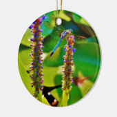 Blue Draquelly and Flowers Keramik Ornament (Links)