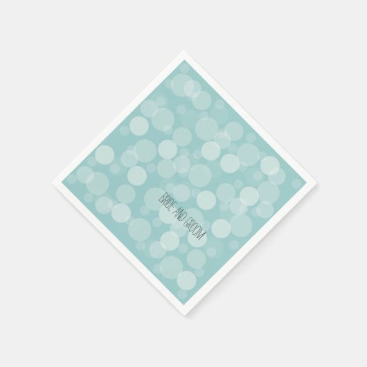 Blue Dream Bokeh Dots Wedding Serviette (Ecke)
