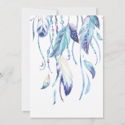 Blue Dream Catcher Geburtstag Einladung (Rückseite)