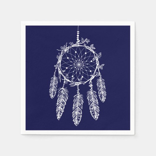 Blue Dream Catcher Native American Wedding Party Serviette (Vorderseite)