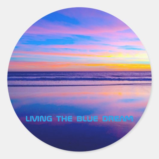 Blue Dream Sunset Santa Monica Runder Aufkleber (Vorderseite)