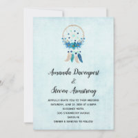 Blue Dreamcatcher mit Blume & Feathers Wedding