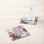 Blue Dreamcatcher Square Untersetzer Set (Vor Ort)