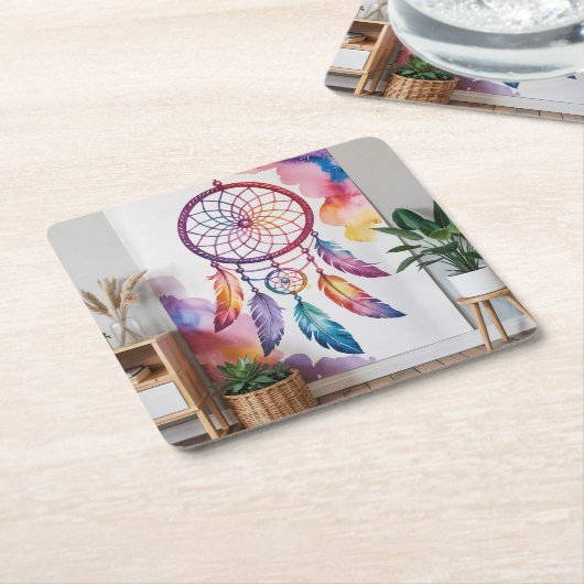 Blue Dreamcatcher Square Untersetzer Set (angewinkelt)