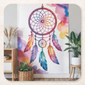 Blue Dreamcatcher Square Untersetzer Set (Vorderseite)