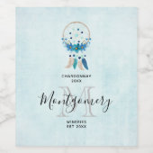 Blue Dreamcatcher Stilvoll Barock Design Wine tast Weinetikett (Einzelnes Label)