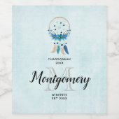 Blue Dreamcatcher Stilvoll Barock Design Wine tast Weinetikett (Einzelnes Label)